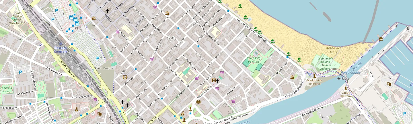 Mappa della zona: la sede di CFI Advisors è in Via Bologna 14, a Pescara, fra il centro e il lungomare.